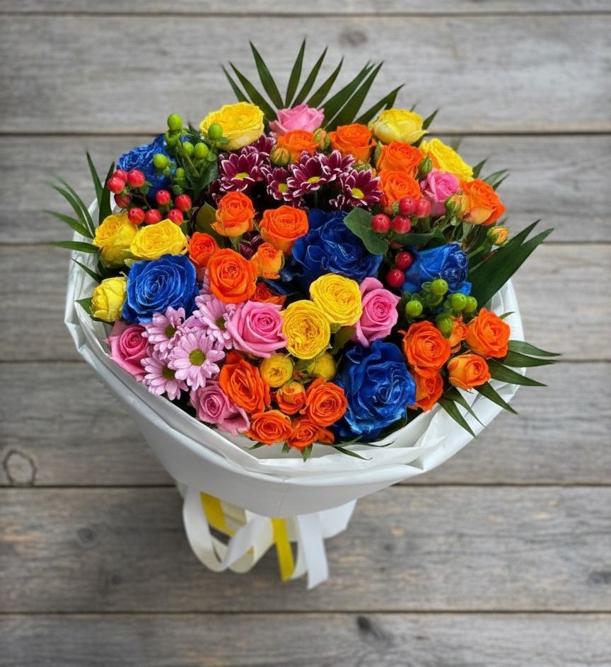 Букет цветов из: Розы и Хризантемы в Журавне