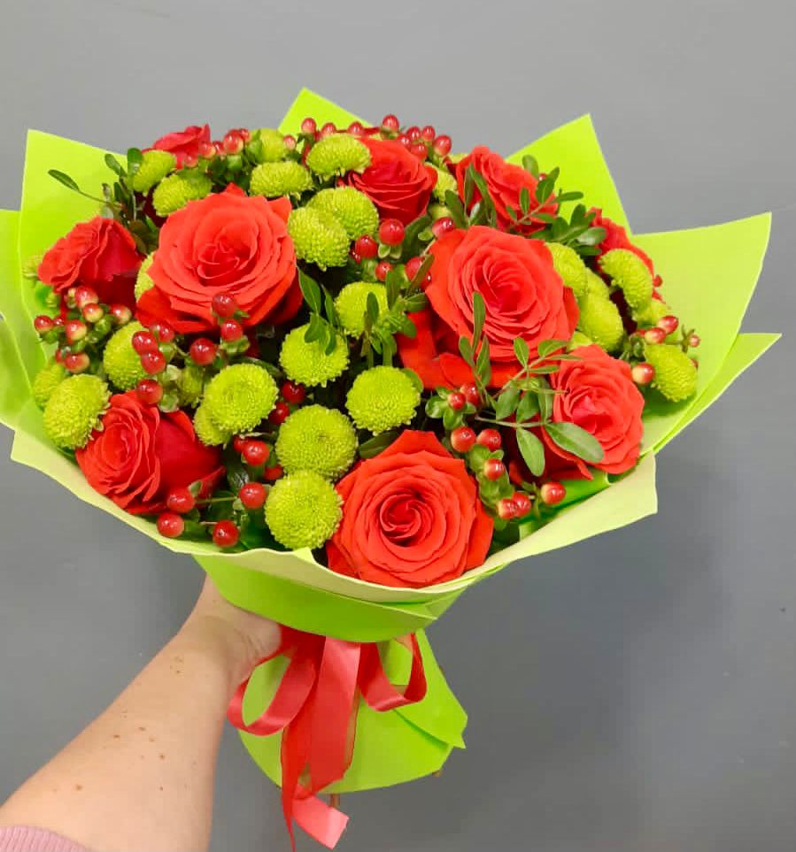 Букет цветов из: Хризантемы и Розы в Журавне