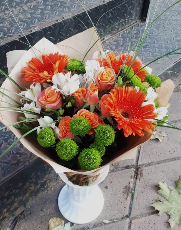 Букет цветов из: Герберы, Хризантемы, Альстромерии и Розы в Журавне
