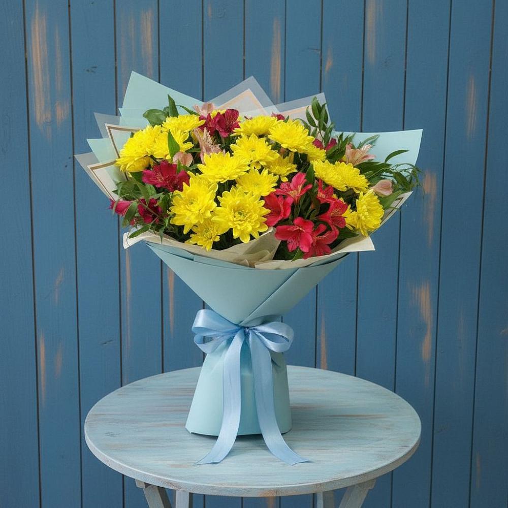 Букет цветов из: Альстромерии и Хризантемы в Журавне