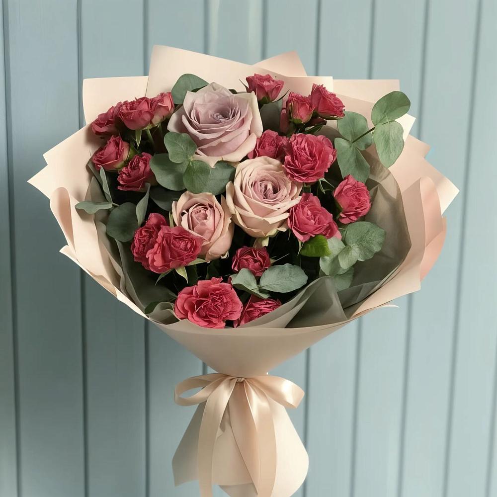 Букет цветов из: Гвоздики и Розы в Журавне