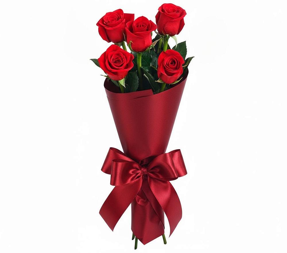 Букет 5 Красных роз Эдлесс Лав в Журавне