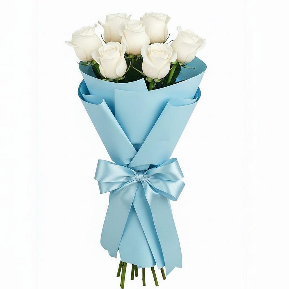 Букет 7 белых роз Проуд в Журавне