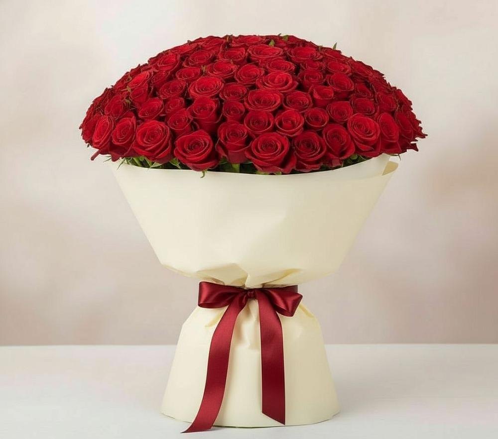 Букет 101 Красная роза Милано в Журавне