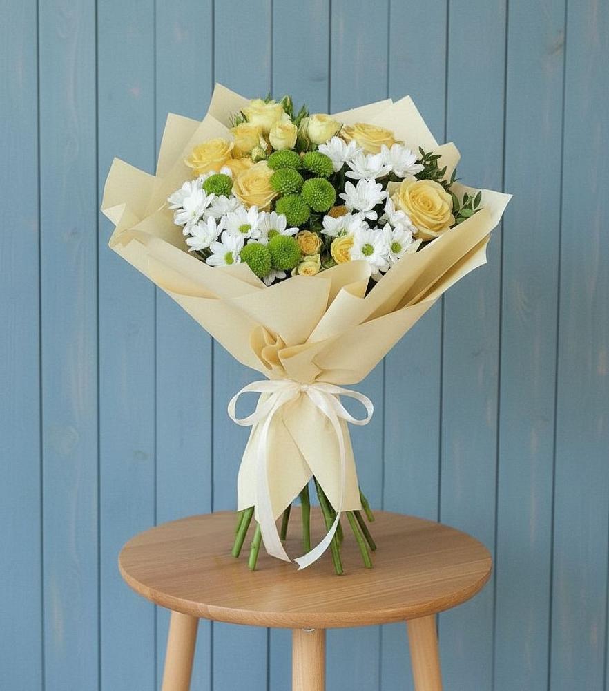 Букет цветов из: Хризантемы и Розы в Журавне