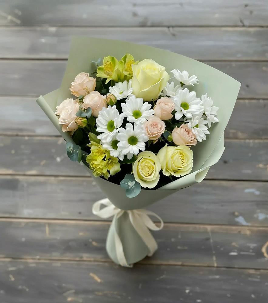 Букет цветов из: Альстромерии, Розы и Хризантемы в Журавне