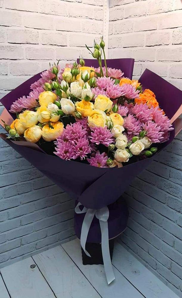 Букет цветов из: Хризантемы и Розы в Журавне