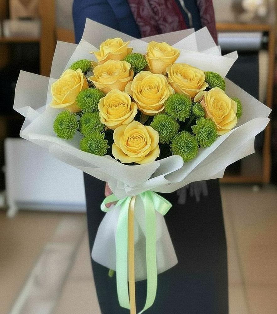 Букет цветов из: Хризантемы и Розы в Журавне