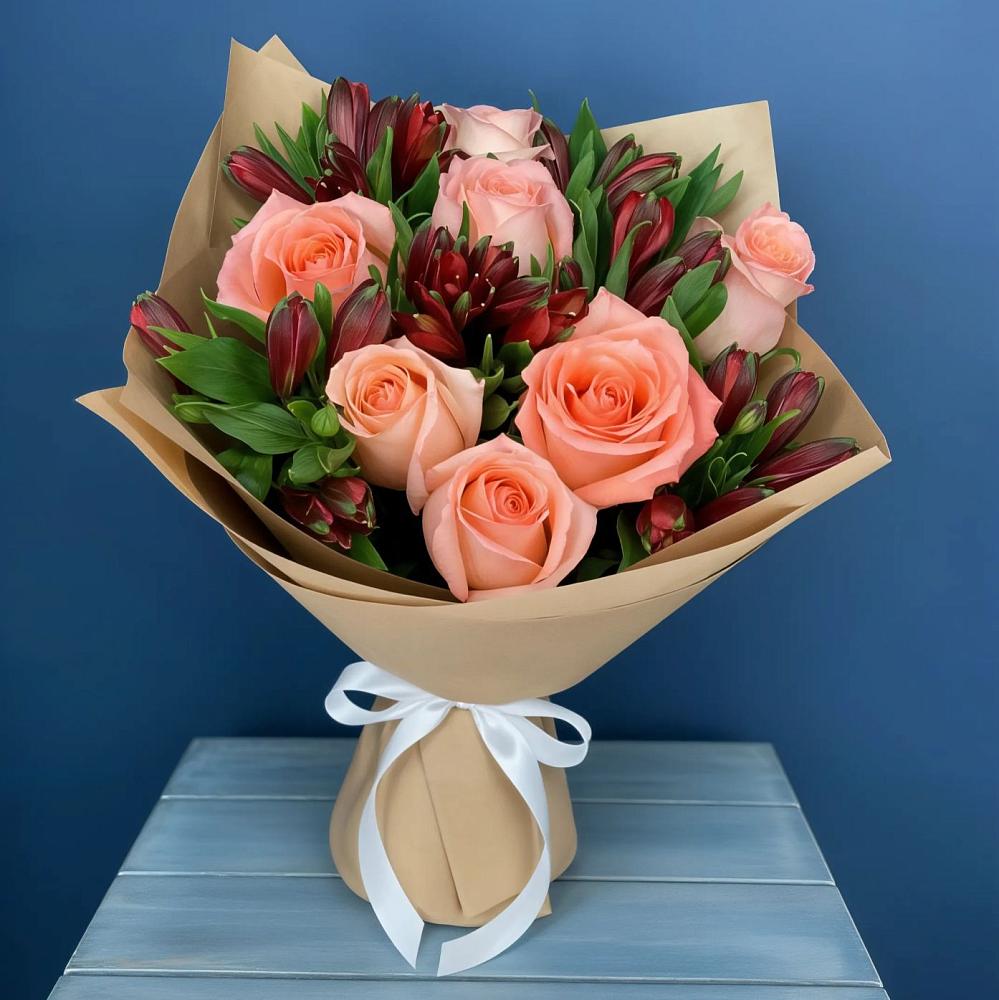 Букет цветов из: Розы и Альстромерии в Журавне