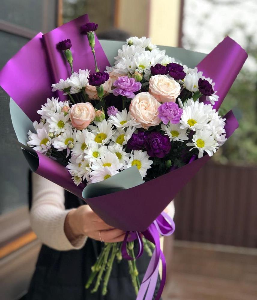 Букет цветов из: Хризантемы, Гвоздики и Розы в Журавне