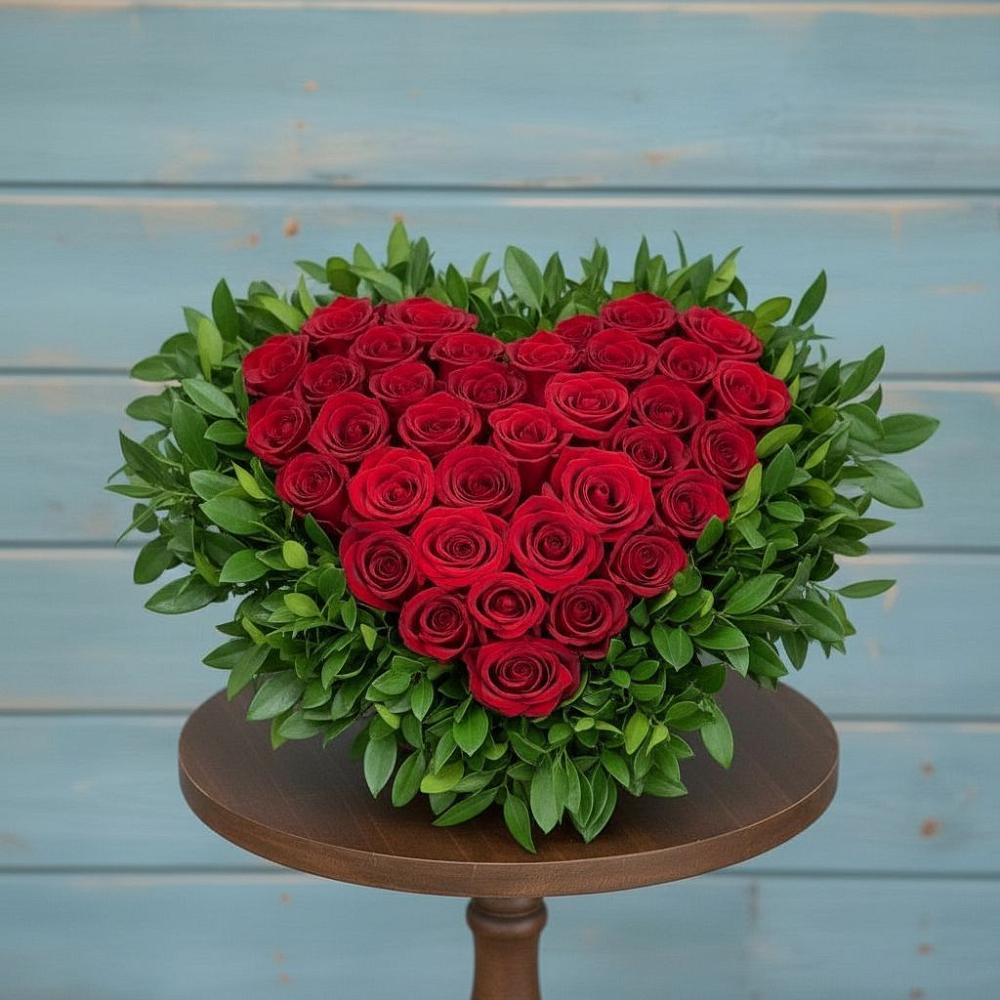 Цветочная композиция из Розы в виде сердца в Журавне