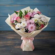 Букет цветов из:  Хризантемы, Альстромерии и Розы в Журавне