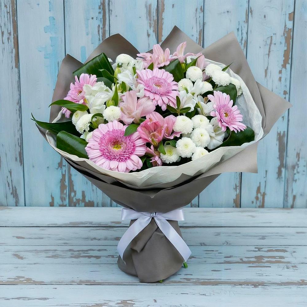 Букет цветов из: Герберы, Альстромерии и Хризантемы в Журавне