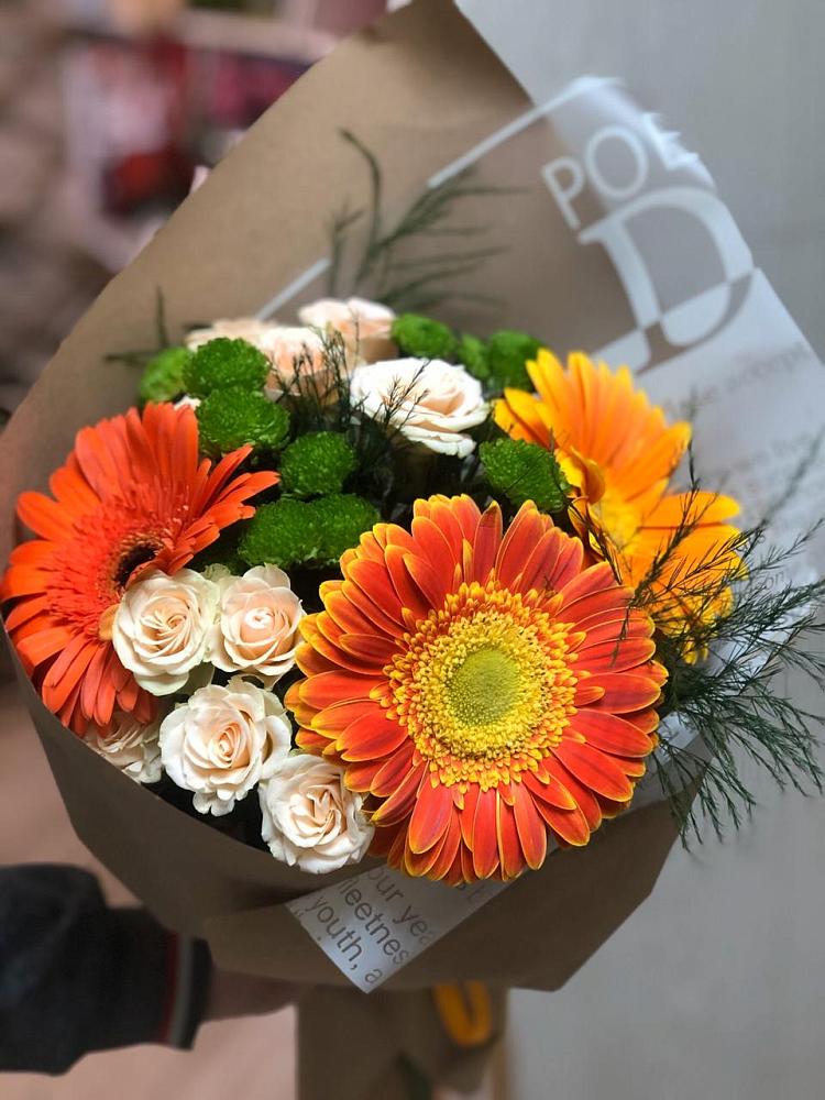 Букет цветов из: Герберы, Хризантемы и Розы в Журавне