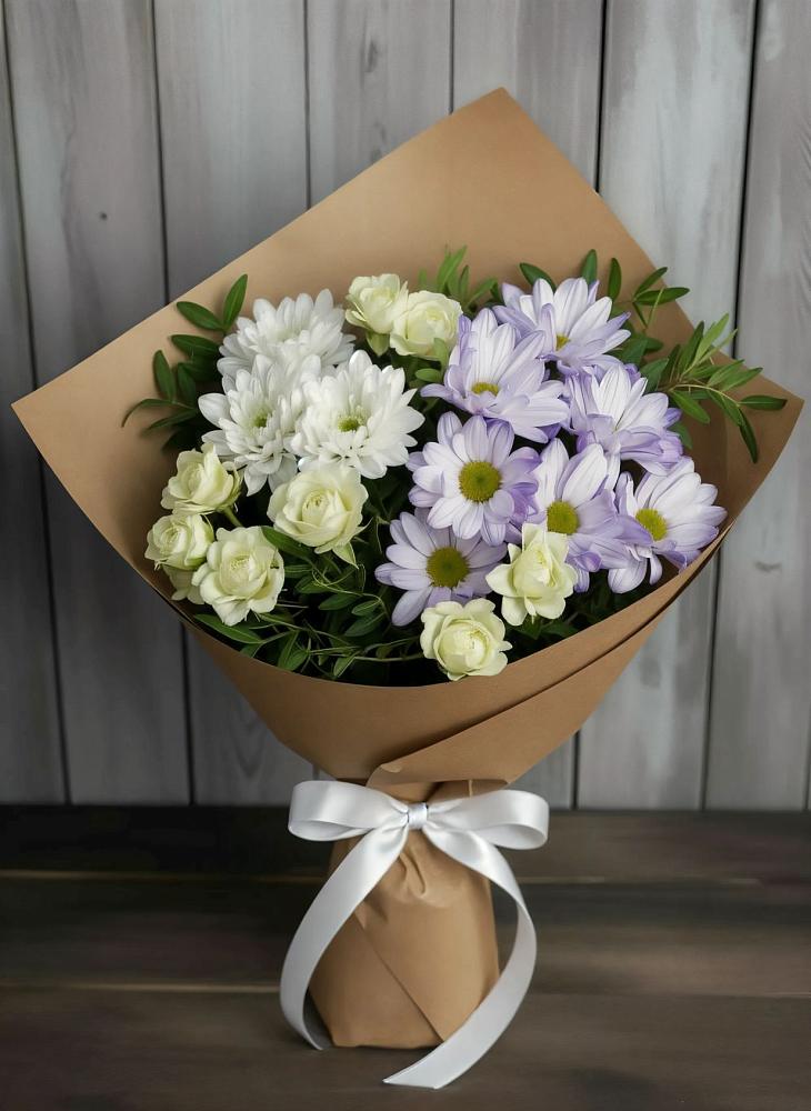 Букет цветов из: Хризантемы и Розы в Журавне