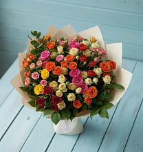 Букет Микс из разноцветных кустовых роз #REPLACE_PRED# Журавне