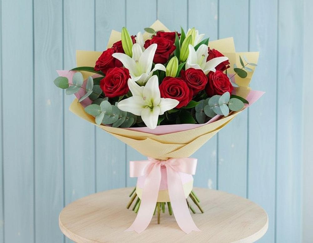 Букет цветов из: Лилии и Розы в Журавне